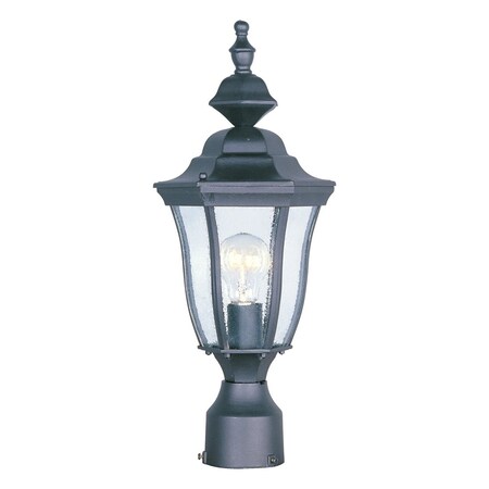 Maxim One Light Black Seedy Glass Post Light 1013BK